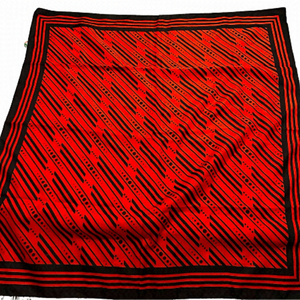 Made in Italy Polyester Red & Black Dot Line Square Scarf